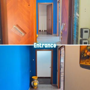 a collage of two pictures of an entrance and a door at Dimora del golfo Guest House - Amalfi Coast Gateway in Salerno +25 photos