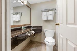 a bathroom with a toilet and a sink at Best Western Colonel Butler Inn in Niagara-on-the-Lake +31 photos