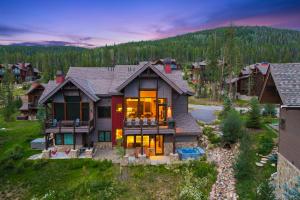 an aerial view of a house with a mountain at Lakota Villa 607 Next to WP Resort I Private Hot Tub I Amazing Views I Activity Program in Winter Park