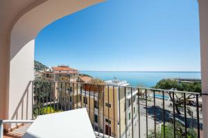 a balcony with a view of the ocean at San Francesco Amalfi Coast Hotel in Maiori