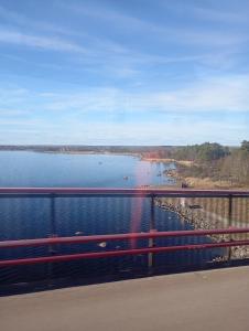 a view of a body of water from a bridge at Karlskrona centrum in Karlskrona
