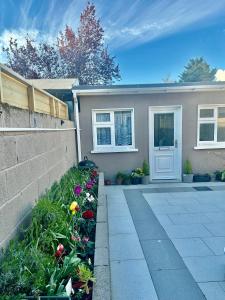 a house with a garden with flowers in front of it at Little Gem in Dublin
