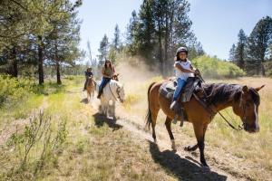 a group of people riding horses on a field at 18145-2 Forestbrook Loop in Bend +14 photos