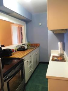 a kitchen with white cabinets and a stove top oven at Downtown 1 Bedroom Apartment 18H in Atlanta