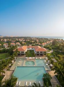 an aerial view of a resort swimming pool at The Bada studio apartment - ocean view in Danang