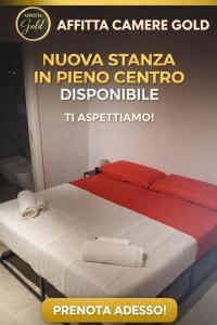 a poster of a bed in a room at Affittacamere gold 5 in Barletta +2 photos