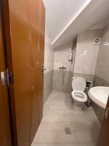 a bathroom with a toilet and a sink at Планинска ЗВЕЗДА in Chepelare +19 photos
