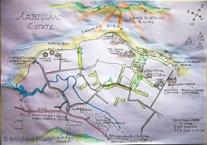 a drawing of a map of aventure at Little Dunbar in Dumfries