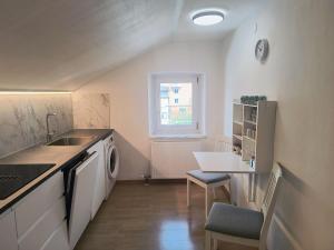 a small kitchen with a sink and a dishwasher at Apartment Alpenblick Lienz in Lienz