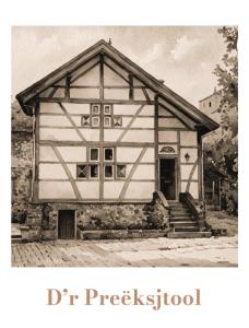 a black and white photo of a building at D'r Preëksjtool in Eygelshoven
