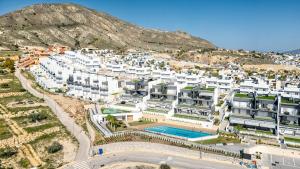 an aerial view of a city with white buildings at Stunning House, 3BR, HOT TUB, WIFI, Parking in Finestrat