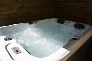 a bath tub filled with water in a room at Garden Spa in Caudebec-lès-Elbeuf +31 photos