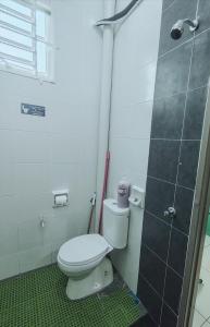 a bathroom with a toilet and a shower at D 'Fidarez Homestay in Pendang