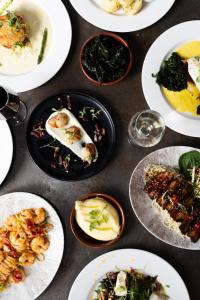 a bunch of plates of food on a table at The Royal Hotel in Bideford +52 photos