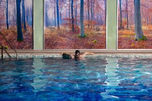 a person in a swimming pool with a painting at Dunalastair Hotel Suites in Kinloch Rannoch +44 photos