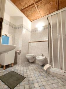 a bathroom with a toilet and a sink and a shower at B&B Ploncher in Chiavenna +14 photos