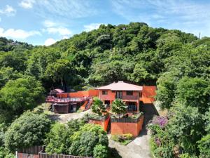 an aerial view of a house in the middle of a mountain at Careffe Escape Hideaway in Monchy