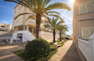 a group of palm trees in front of a building at Casa Claudia&Simon in Santa Pola +4 photos