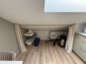 a small room with a toilet and a sink at Petite Merveille sous les toits - Centre de Dijon in Dijon