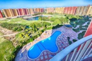 an aerial view of a water slide at a resort at Amer group in El Alamein