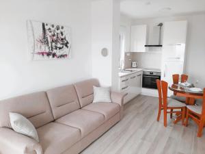 a living room with a couch and a table at Apartma Dana in Jadranovo