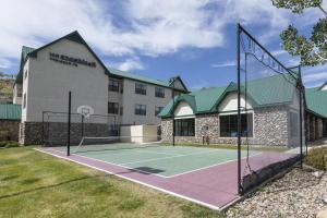a tennis court in front of a building at Residence Inn by Marriott Durango Downtown in Durango