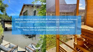 a picture of a house with a sign in front of it at Retraites & Séminaires, Spa, La Ressource Malix 19 personnes in Tenay