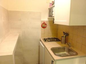 a small kitchen with a sink and a counter at Terrazza Cristallini Napoli in Naples +21 photos