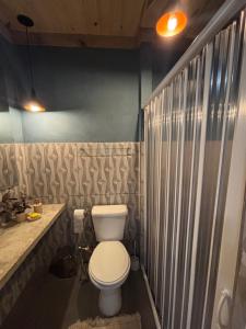 a bathroom with a toilet and a sink at Casa natureza Paraty I in Paraty +32 photos