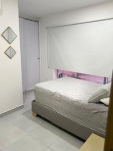 a bedroom with a bed with a pink headboard at Diplastic House in Sincelejo
