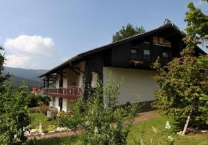 uma casa no lado de uma colina em Ferienwohnungen Gästehaus Schreiner em Arrach