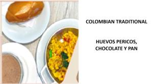 a collage of two pictures of food on a table at Ultimate Whole Floor Apartment in Bogotá