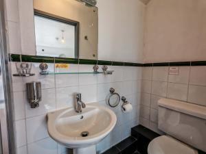 a bathroom with a sink and a toilet and a mirror at The Forest- Mosswood in Cambridge