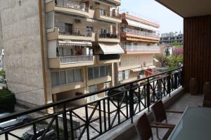 a view of a building from a balcony at Despina's apts in Kalamariá