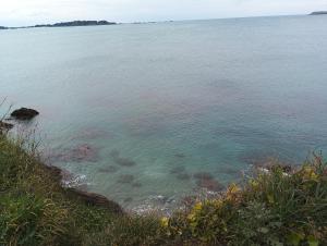 a view of a large body of water at Chambre triple proche plage in Lancieux