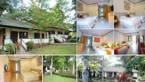 a collage of four pictures of a house at Muaklek Paradise Resort in Ban Muak Lek