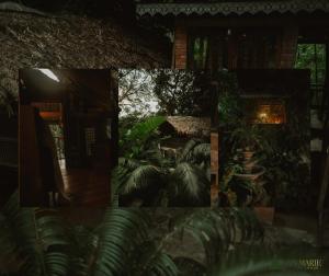 a collage of photos of a house with plants at Zen Marie Tanay in Sampong +8 photos