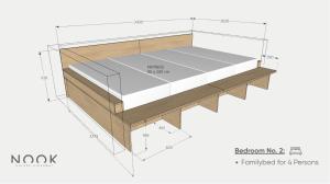 a drawing of a bed with a desk at NOOK - Nature Hideaway in Bad Aussee