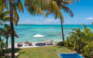 a view of the beach from the villa at Ruby in Post of Flacq