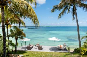 a view of the ocean from a resort at Ruby in Post of Flacq