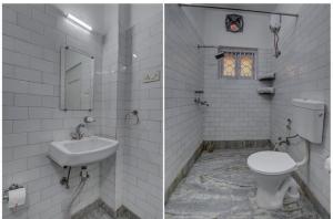 a white bathroom with a toilet and a sink at ADRIJA Ck 140 Saltlake SEC-ll in kolkata +10 photos