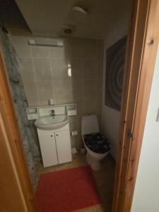 a small bathroom with a toilet and a sink at Ramsgate Sea-side Stay! in Ramsgate +16 photos