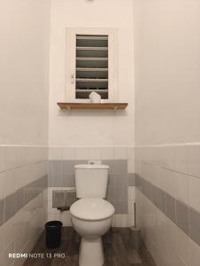 a bathroom with a toilet and a window at NM-Housing in Saint-Denis