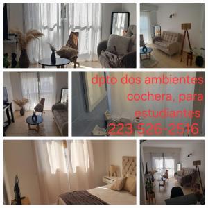 a collage of pictures of a living room at Departamento in Mar del Plata