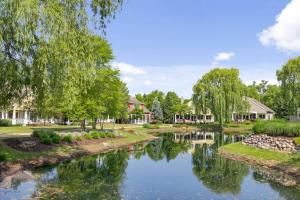 a view of a river with houses and trees at Schoolhouse Rock by Juniper Holiday + Home in New Buffalo