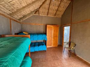 a bedroom with a bed and a chair in it at Pan de Azúcar Lodge in Ciudad de Chañaral