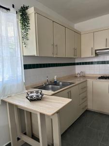 a kitchen with a sink and a counter top at las gaviotas in Bayahibe