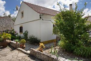 a white house with some plants in front of it at Casa do Largo in Mendiga