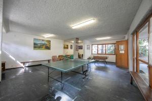 an empty room with a ping pong table in it at Il nido nella Pineta Central in Ski resort - Happy Rentals in Bardonecchia