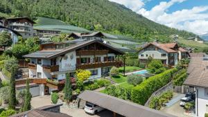 an aerial view of a village with houses at Ferienwohnung Haus Christine in Rifiano
